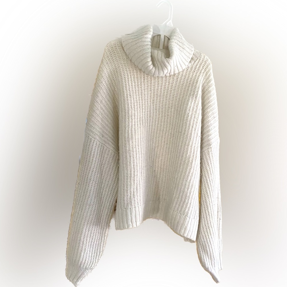 Oversized white sweater